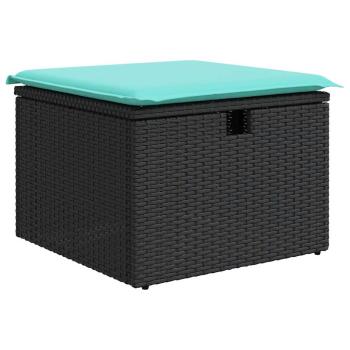 5-tlg. Garten-Sofagarnitur mit Kissen Schwarz Poly Rattan