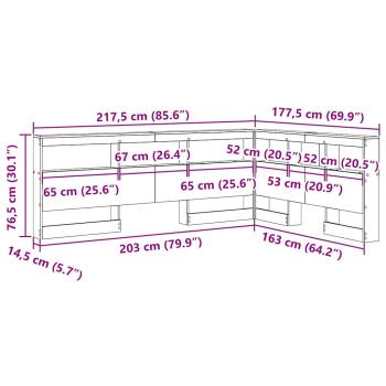 Aufbewahrungskopfteil Graues Sonoma 160 cm Holzwerkstoff