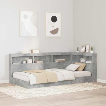 ARDEBO.de - Aufbewahrungskopfteil mit Regal Beton Grau 90 cm Holzwerkstoff