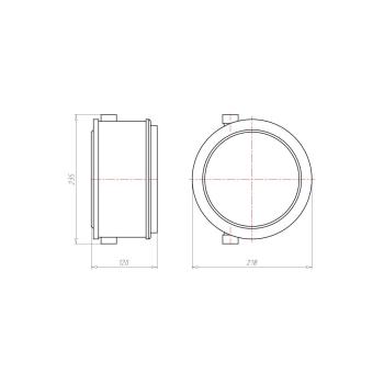 Kaiser 1282-74 Einbaugehäuse, HaloX® 180 für Werksfertigung zur Magnetbefestigung
