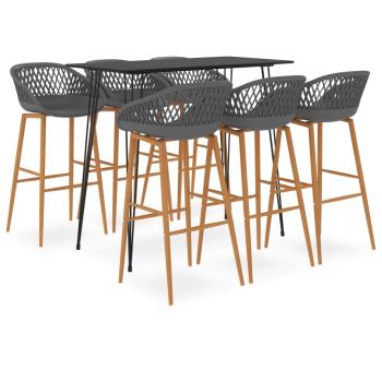 ARDEBO.de - 7-tlg. Bar-Set Schwarz und Grau