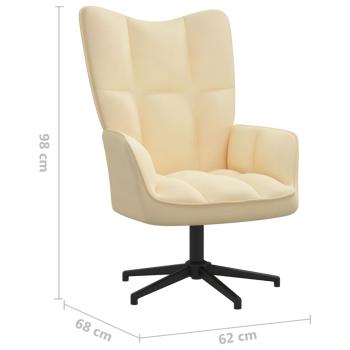 Relaxsessel mit Hocker Cremeweiß Samt