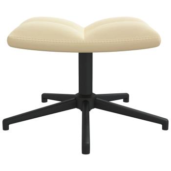 Relaxsessel mit Hocker Cremeweiß Samt