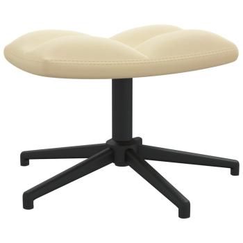 Relaxsessel mit Hocker Cremeweiß Samt