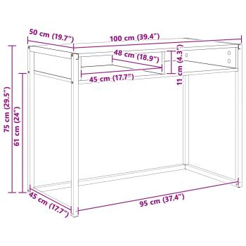 Schreibtisch Altholz 100 x 50 x 75 cm Holzwerkstoff