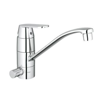 ARDEBO.de GROHE EH-SPT-Batterie Eurosmart C 31161 Einhebelmischer, flacher Auslauf, mit Absperrventil, chrom (31161000)