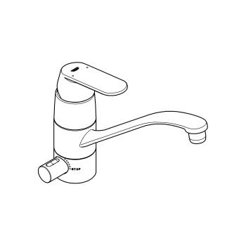 GROHE EH-SPT-Batterie Eurosmart C 31161 Einhebelmischer, flacher Auslauf, mit Absperrventil, chrom (31161000)