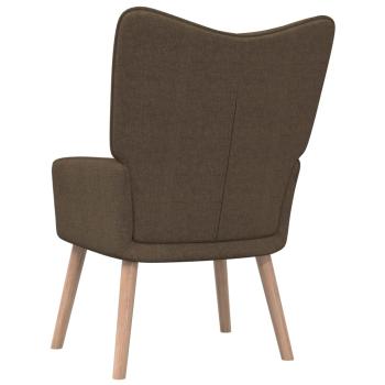 Relaxsessel mit Hocker Braun Stoff