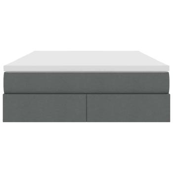 Aufbewahrungsbett mit Matratze Dunkelgrau 140 x 190 cm