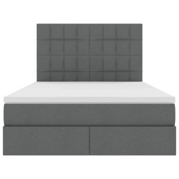 Aufbewahrungsbett Dunkelgrau 140 x 190 cm Kunstleder