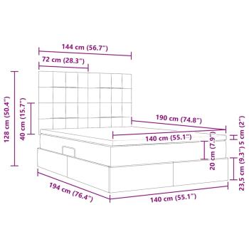 Aufbewahrungsbett mit Matratze Schwarz 140 x 190 cm Kunstleder