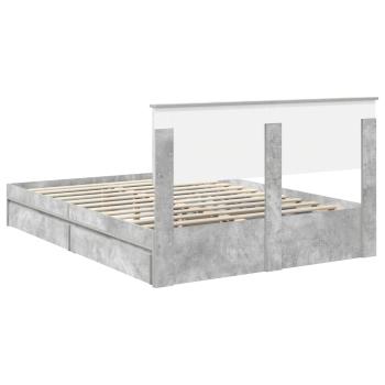 Aufbewahrungsbett Beton Grau 150 x 200 cm Holzwerkstoff