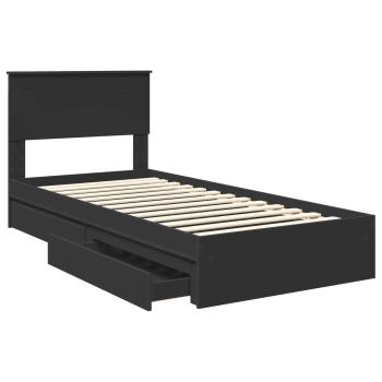 Aufbewahrungsbett Verstellbar Schwarz 90 x 190 cm Holzwerkstoff