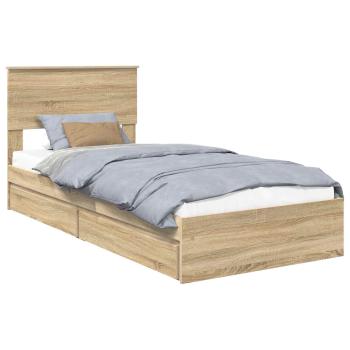 Aufbewahrungsbett Sonoma-Eiche 90 x 190 cm Holzwerkstoff
