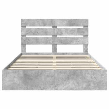 Aufbewahrungsbett Beton Grau 150 x 200 cm Holzwerkstoff
