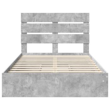 Aufbewahrungsbett Beton Grau 135 x 190 cm Holzwerkstoff