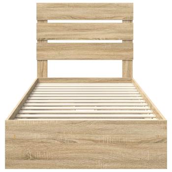 Aufbewahrungsbett Sonoma-Eiche 100 x 200 cm Holzwerkstoff