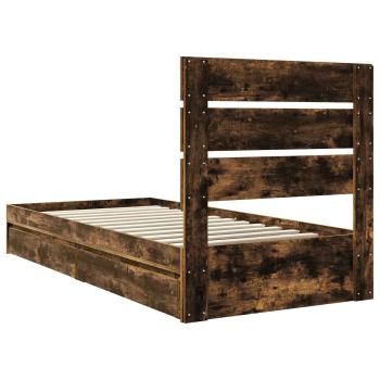 Aufbewahrungsbett Geräucherte Eiche 100 x 200 cm Holzwerkstoff