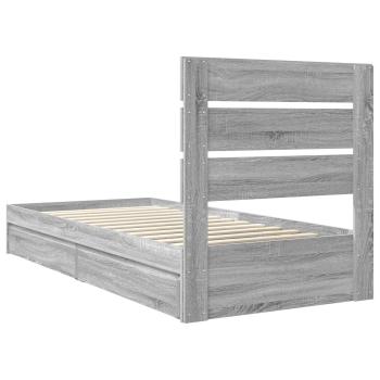 Aufbewahrungsbett Graues Sonoma 90 x 200 cm Holzwerkstoff