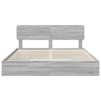 Aufbewahrungsbett Graues Sonoma 200 x 200 cm Holzwerkstoff