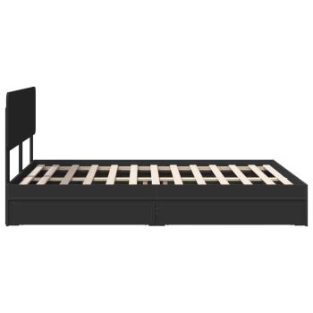 Aufbewahrungsbett Schwarz 150 x 200 cm Holzwerkstoff
