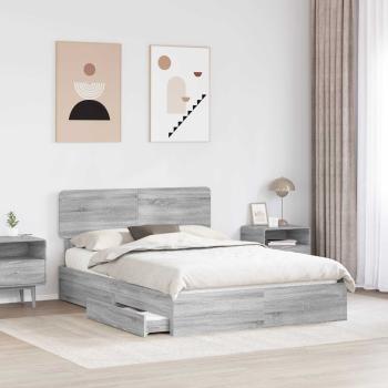 Aufbewahrungsbett Sonoma-Grau 150 x 200 cm Holzwerkstoff