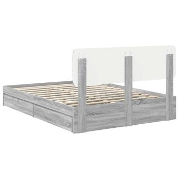 Aufbewahrungsbett Graues Sonoma 140 x 200 cm Holzwerkstoff