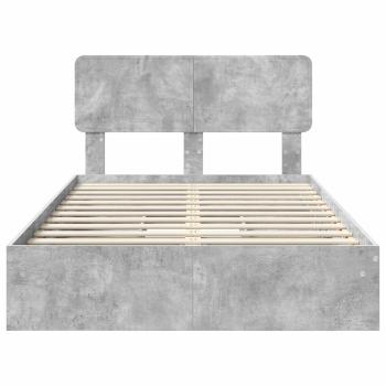 Aufbewahrungsbett Beton Grau 135 x 190 cm Holzwerkstoff