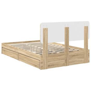 Aufbewahrungsbett Sonoma-Eiche 120 x 190 cm Holzwerkstoff