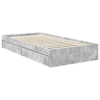 Aufbewahrungsbett Beton Grau 100 x 200 cm Holzwerkstoff