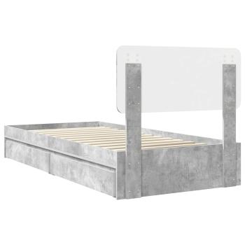 Aufbewahrungsbett Beton Grau 90 x 200 cm Holzwerkstoff