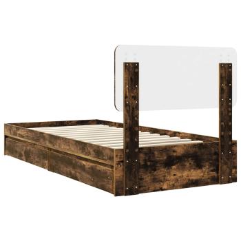 Aufbewahrungsbett Geräucherte Eiche 90 x 200 cm Holzwerkstoff