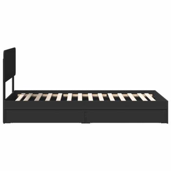 Aufbewahrungsbett Schwarz 75 x 190 cm Holzwerkstoff