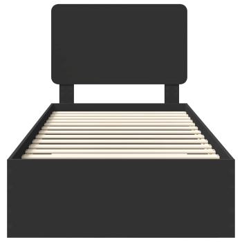 Bettrahmen mit Kopfteil Schwarz 75 x 190 cm Holzwerkstoff