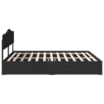 Aufbewahrungsbett Schwarz 200 x 200 cm Holzwerkstoff