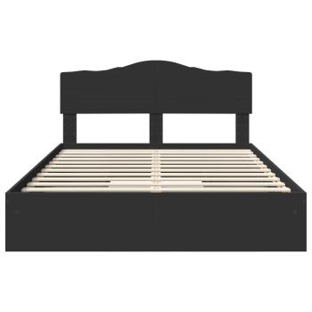 Aufbewahrungsbett Schwarz 150 x 200 cm Holzwerkstoff