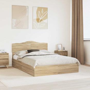 ARDEBO.de - Aufbewahrungsbett Sonoma-Eiche 150 x 200 cm Holzwerkstoff