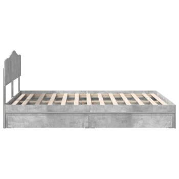 Aufbewahrungsbett Beton Grau 150 x 200 cm Holzwerkstoff