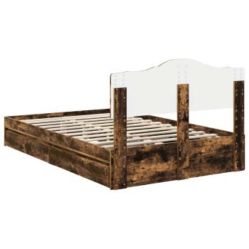 Aufbewahrungsbett Geräucherte Eiche 135 x 190 cm Holzwerkstoff