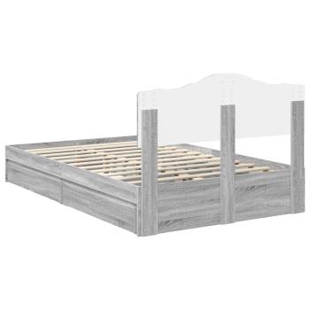 Aufbewahrungsbett Graues Sonoma 135 x 190 cm Holzwerkstoff