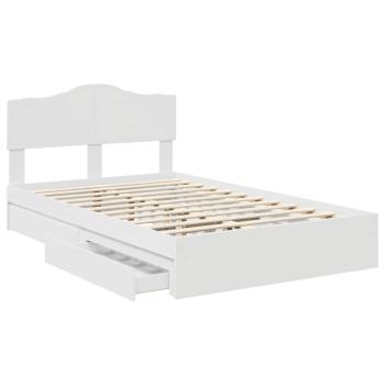 Aufbewahrungsbett mit Kopfteil Weiß 120 x 190 cm Holzwerkstoff