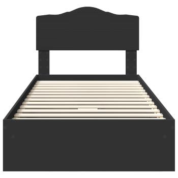 Aufbewahrungsbett Schwarz 100 x 200 cm Holzwerkstoff