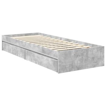 Aufbewahrungsbett Beton Grau 75 x 190 cm Holzwerkstoff