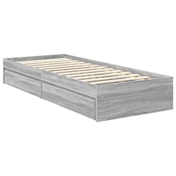 Aufbewahrungsbett Graues Sonoma 75 x 190 cm Holzwerkstoff