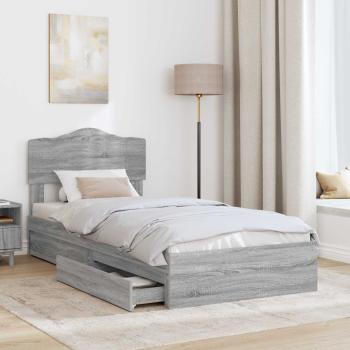 Aufbewahrungsbett Graues Sonoma 70 x 190 cm Holzwerkstoff