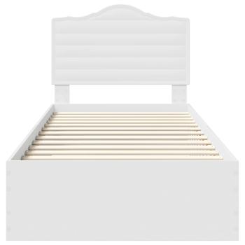 Bettrahmen mit Kopfteil Weiß 75 x 190 cm Holzwerkstoff