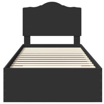 Bettrahmen mit Kopfteil Schwarz 75 x 190 cm Holzwerkstoff