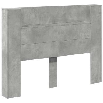 Kopfteil Beton Grau 140 x 16,5 x 103,5 cm Holzwerkstoff