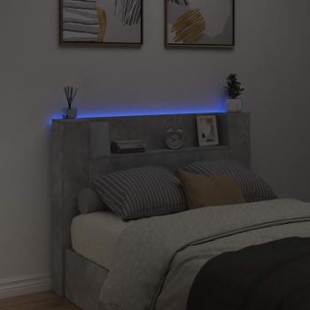 Kopfteil Beton Grau 140 x 16,5 x 103,5 cm Holzwerkstoff