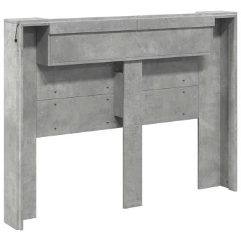Kopfteil Beton Grau 140 x 16,5 x 103,5 cm Holzwerkstoff